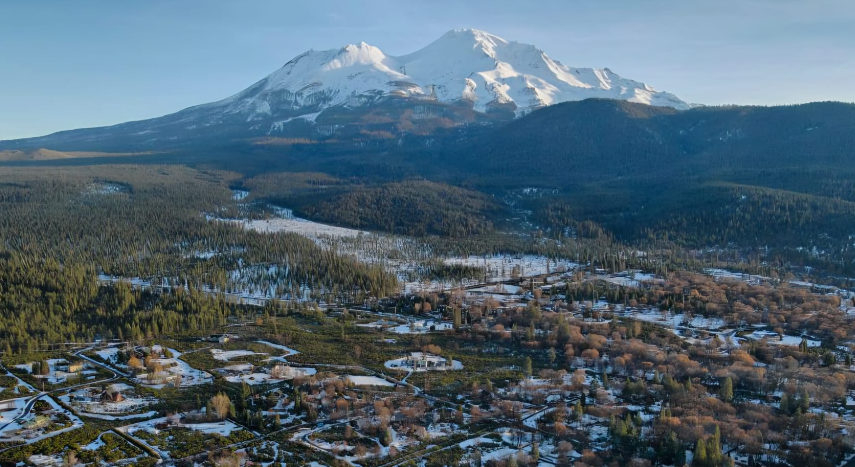 Aerial view of residential neighborhoods in Siskiyou and Shasta Counties